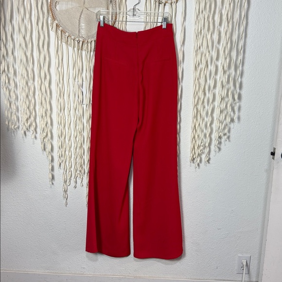 Veronica Beard Red Taren Wide Leg Trouser in Red Size 4 - Picture 5 of 14